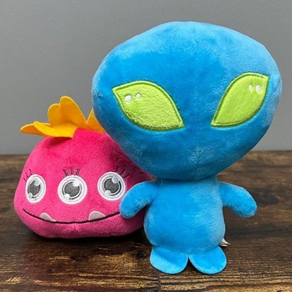 Hallmark Pink Monster & Toy Works Blue Alien Plush Set Space Creature Toy